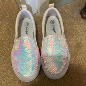 Girls size 13 sequin slip on shoes